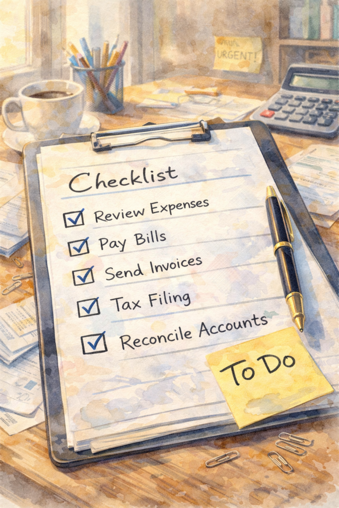 A clip board with a check list of things you need for your taxes